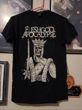 Hot Topic Black Fleshgod Apocalypse Skeleton King Graphic Tee